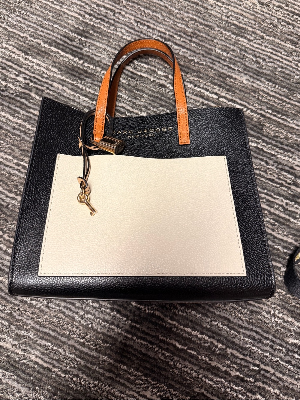 Marc Jacobs Black, Cream & Tan Leather Tote